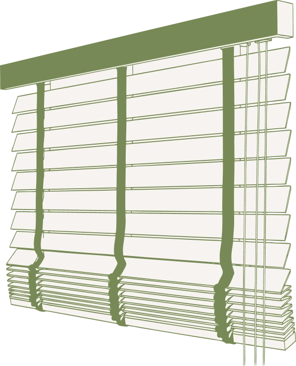 Illustration of Tim Feng wood blinds